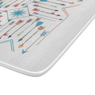 Boho Arrows and Sun V11 Sq ID748 Cutting Board