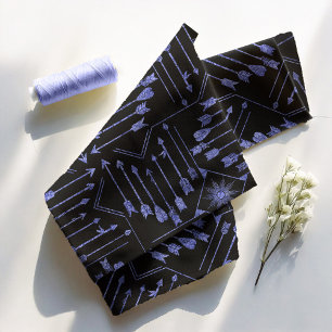 Boho Arrows and Sun V5 Violet Black ID748 Fabric