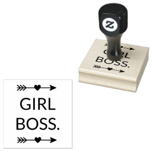 Boho Arrows Girl Boss Rubber Stamp