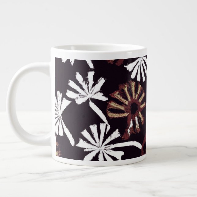 Boho Art Design Large Coffee Mug (Left)