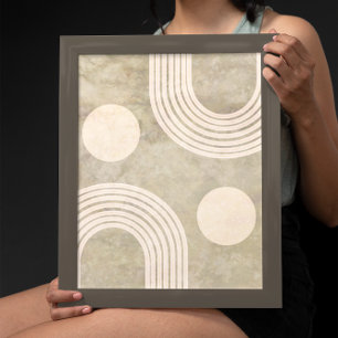 Boho Art Style Foliage Poster