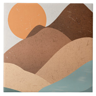Boho art Sunset Tile