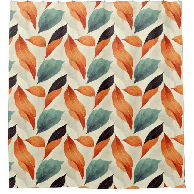 Boho artistic orange blue black leaves (Front)