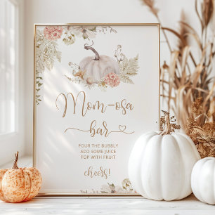 Boho automne citrouille maman osa poster bar