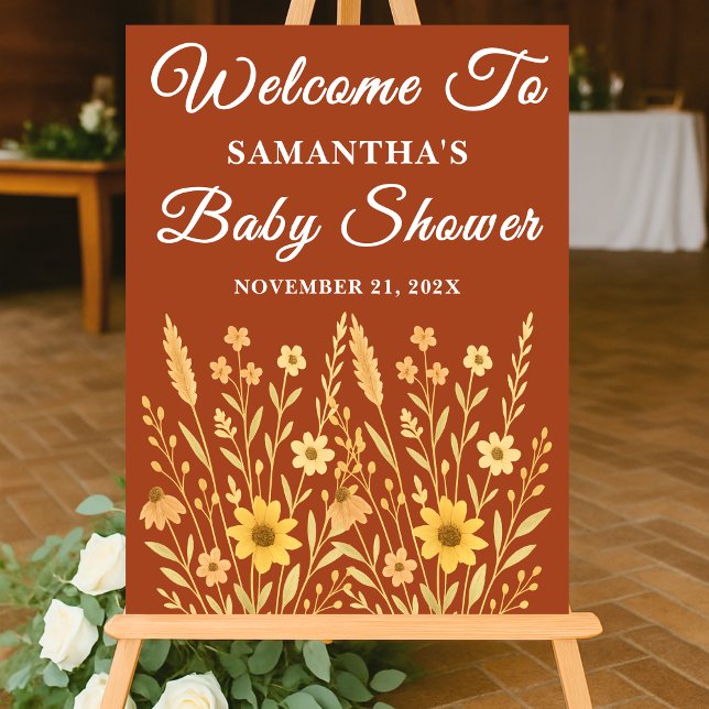 Boho Automne Fleur sauvage Automne Baby shower Bie (Créateur téléchargé)