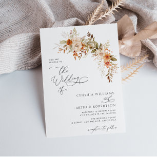boho automne florales faire-part de mariage