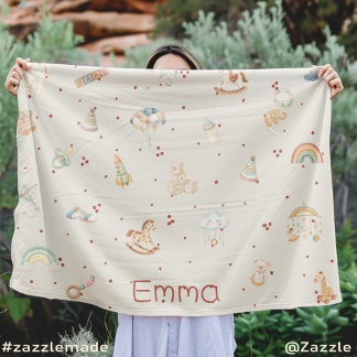 Boho Autumn Baby Shower Fleece Blanket