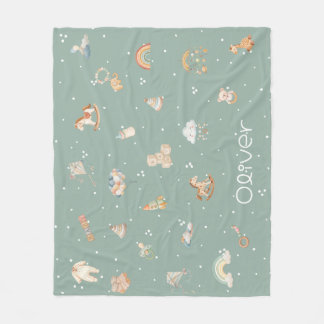 Boho Autumn Baby Shower Fleece Blanket