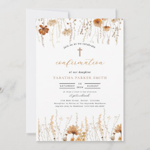 Boho Autumn Confirmation Invitation