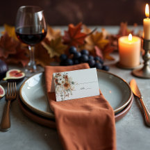 Boho Autumn Dried Flowers | Place Card