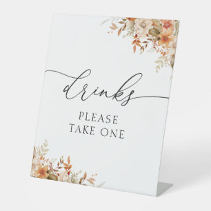 boho autumn fall florals drinks sign