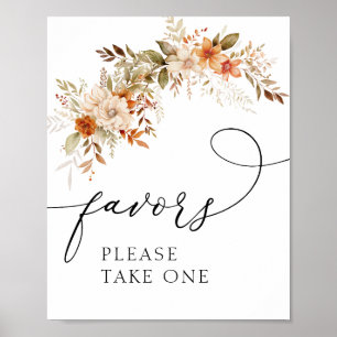 boho autumn fall florals favours sign