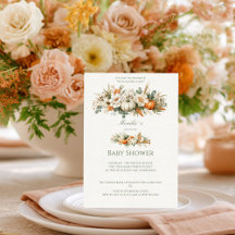 Boho Autumn Floral Arrangement Baby Shower