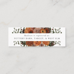 Boho Autumn Floral Bridal Registry Insert Cards
