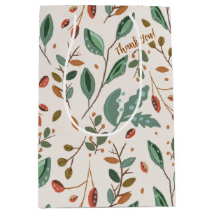 Boho Autumn Foliage Medium Gift Bag