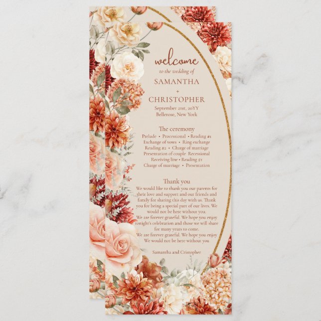 Boho autumn garden spices orange beige program (Front/Back)