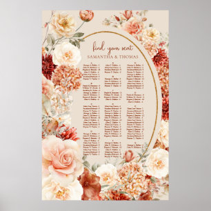Boho autumn garden spices orange rust Alphabetical Poster