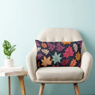 Boho Autumn Leaf Throw Pillow