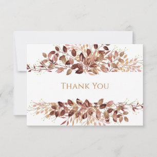 Boho Autumn Leaves Orthodox Christian Funeral      Thank You Card