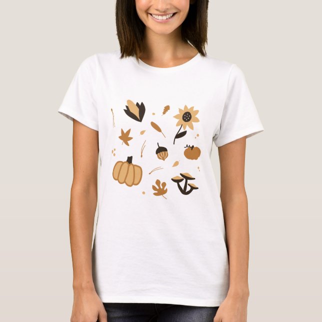 Boho Autumn-Themed T-Shirt (Front)