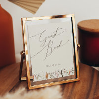 Boho Autumn Wildflower | Beige Guest Book Sign
