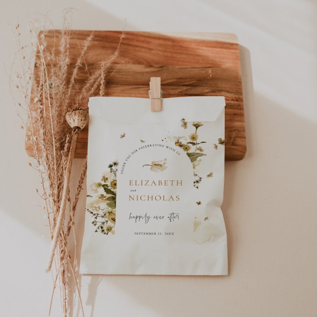 Boho Autumn Wildflower | Botanical Wedding Favour Bag (Creator Uploaded)
