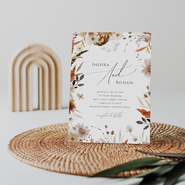 Boho Autumn Wildflower | Casual Wedding Invitation (Creator Uploaded)