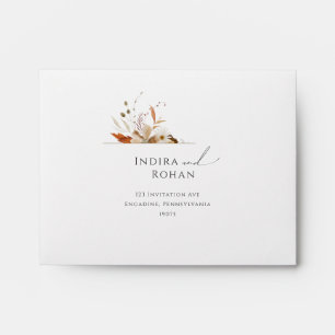 Boho Autumn Wildflower   Self-Addressed RSVP Envelope