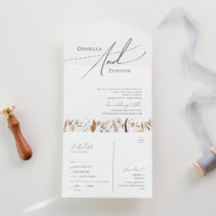 Boho Autumn Wildflower Simple Casual Seal and Send All In One Invitation