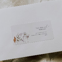 Boho Autumn Wildflower Wedding RSVP Return Address