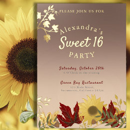 Boho Autumnal Chic Sweet 16 invitation