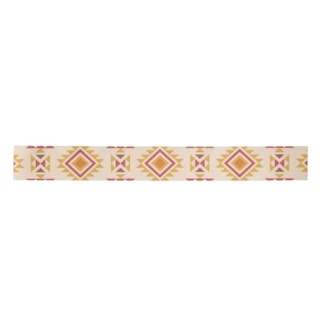Boho Aztec Mudcloth Satin Ribbon (Front)