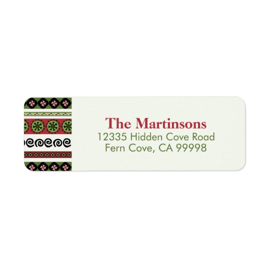 Boho Aztec Pattern Modern Holiday Return Address Label