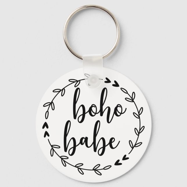 Boho Babe Wreath Keychain (Front)