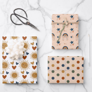 Boho Baby Boy Pattern Wrapping Paper Sheet
