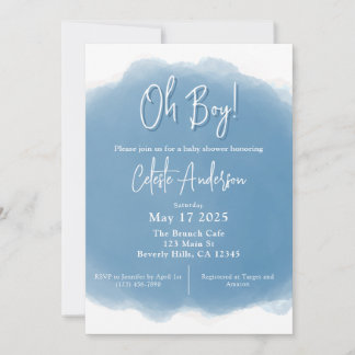 Boho Baby Boy Shower Invitation