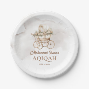 Boho Baby Carriage Aqiqah Unisex Muslim Newborn Paper Plate