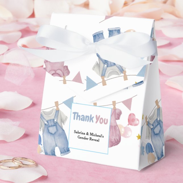 Boho Baby Clotheline Gender Reveal  Favor Box (Wedding)