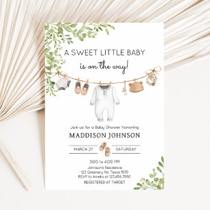 Boho Baby Clothes Baby Shower  Invitation