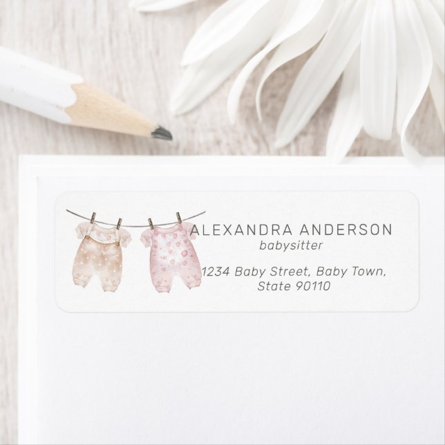Boho Baby Clothes Babysitter Return Address (Insitu)