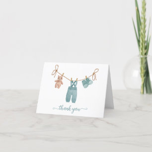 BOHO Baby Clothes Boy Thank You Card