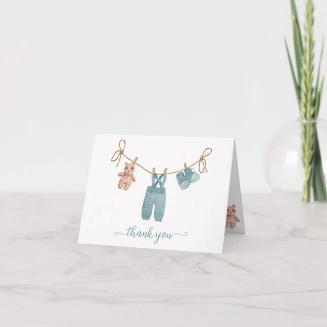 BOHO Baby Clothes Boy  Thank You Card (Front)