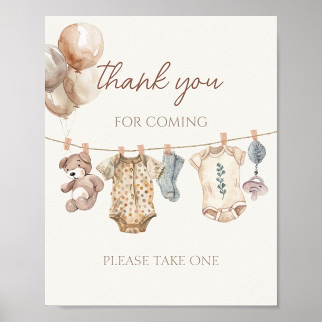 Boho Baby Clothes Thank You for Coming  Poster (Front)
