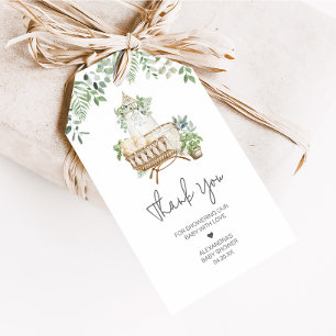 Boho Baby Crib Baby Shower Favour Tags
