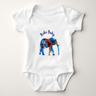 Boho Baby Elephant bright tie dye kids Bodysuit
