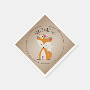 Boho Baby Fox Baby Shower Napkins