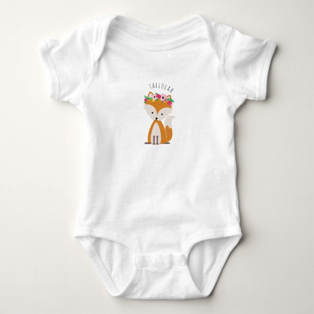 Boho Baby Fox Personalized Bodysuit (Front)