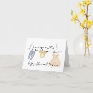 Boho baby girl congratulations card