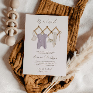 Boho Baby Girl Shower Invitation