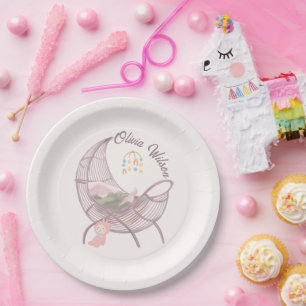 Boho Baby Girl Shower Paper Plates